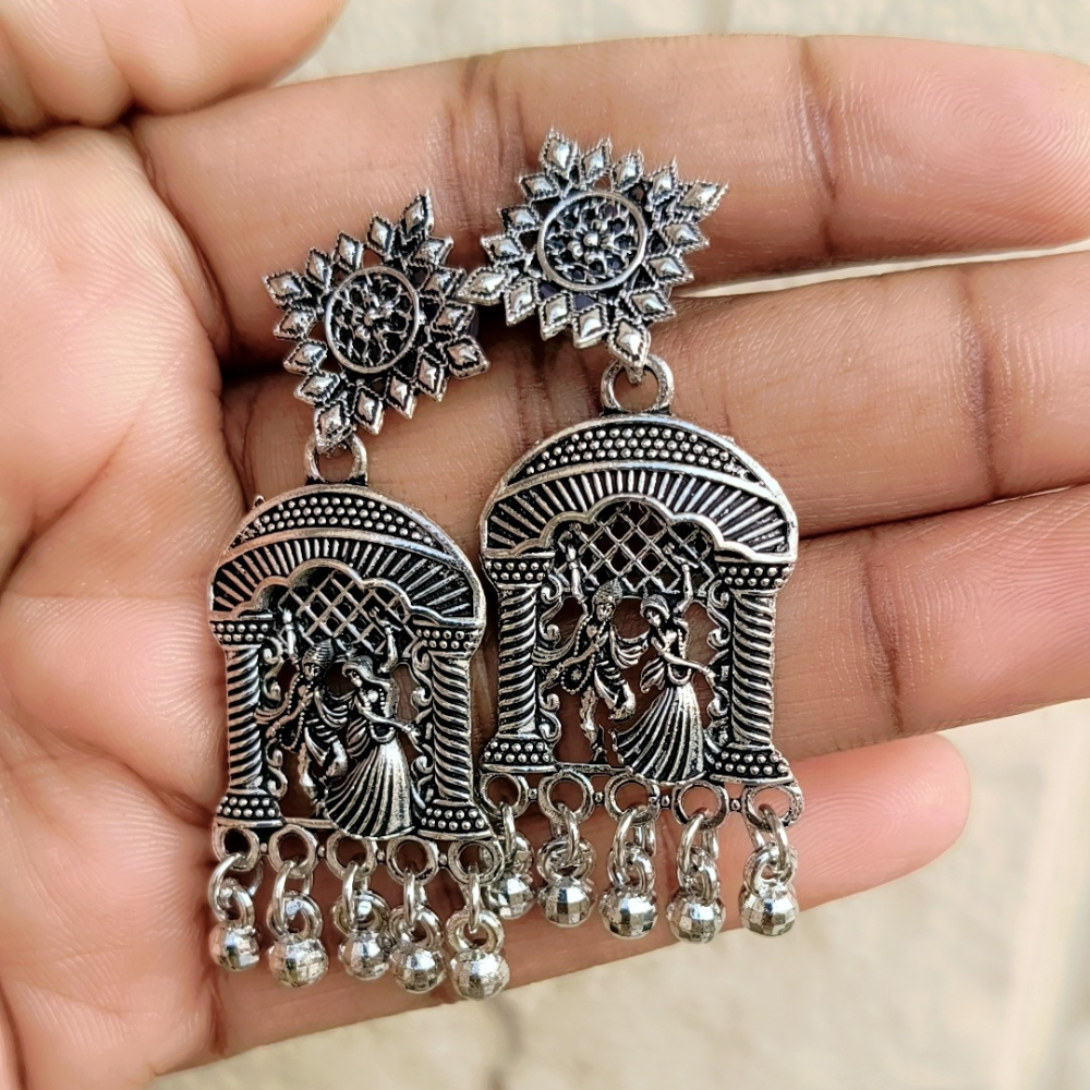 16 Pairs stylish oxidised Earrings set for women - Trendy & Ethnic Jewellery Collection - Image 8