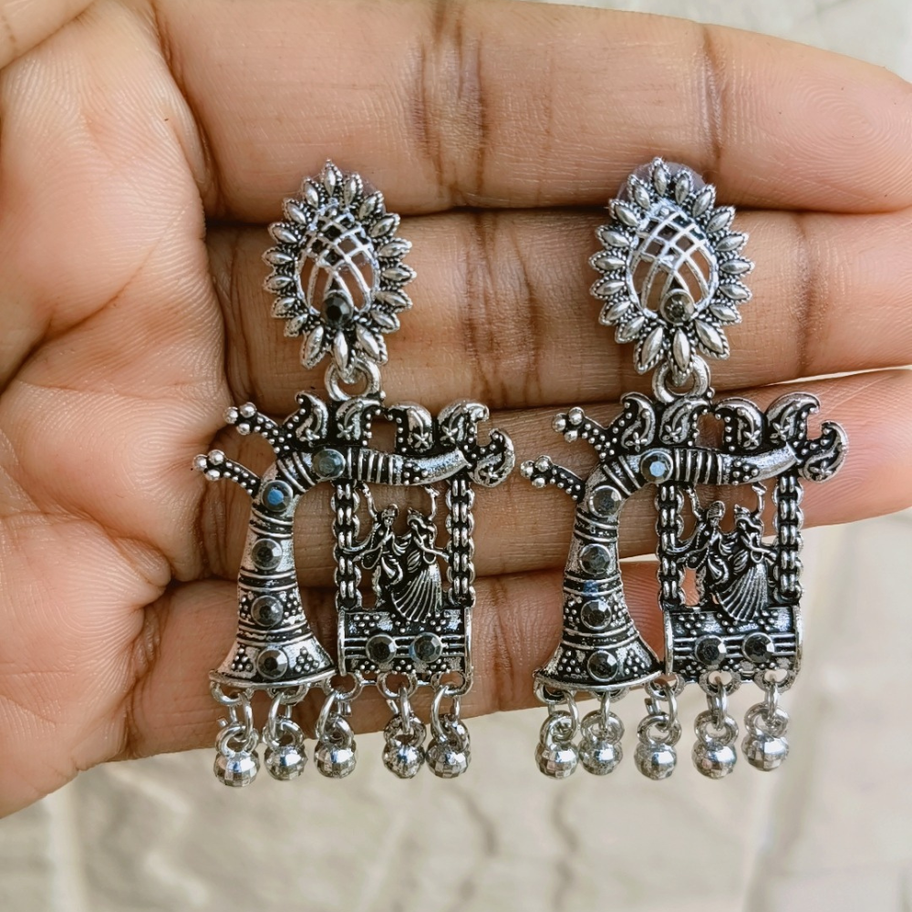 16 Pairs stylish oxidised Earrings set for women - Trendy & Ethnic Jewellery Collection - Image 12