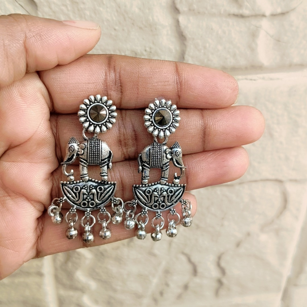16 Pairs stylish oxidised Earrings set for women - Trendy & Ethnic Jewellery Collection - Image 13