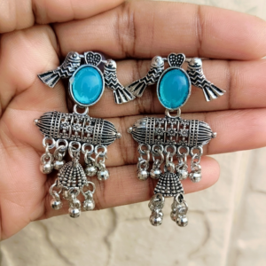 Set of 4 Must-Have Oxidised Jhumkas