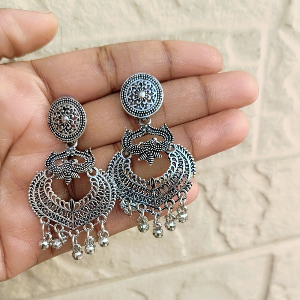 16 Pairs stylish oxidised Earrings set for women - Trendy & Ethnic Jewellery Collection - Image 7